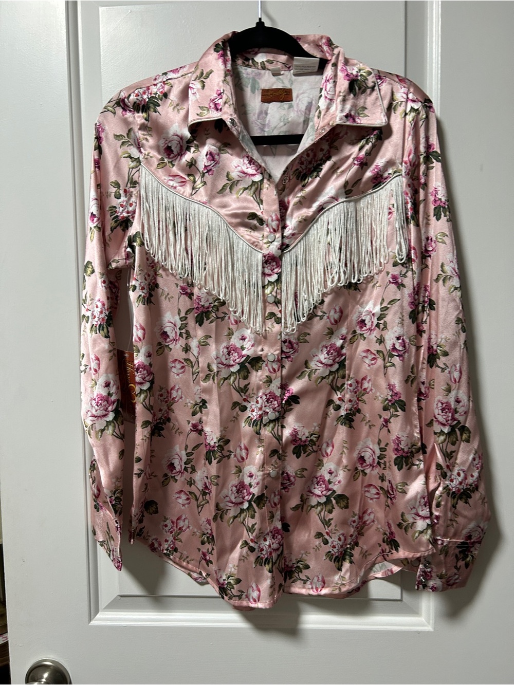 MADONNA INN- Pink Floral Fringe Western Shirt